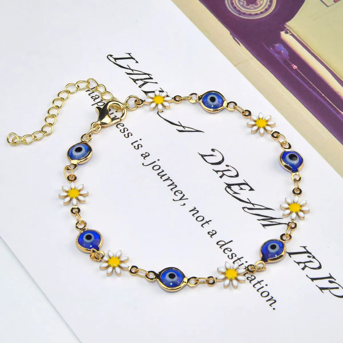 Blue Devil's Eye White Bracelet