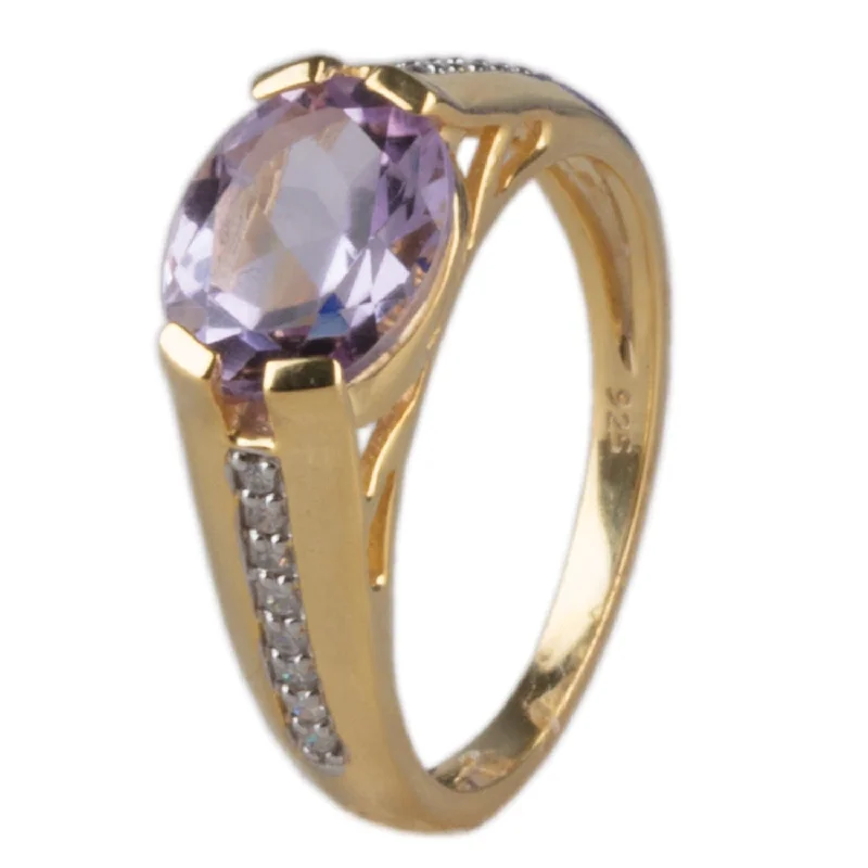 heart rings for women-Cherished 10K Gold Amethyst Ring