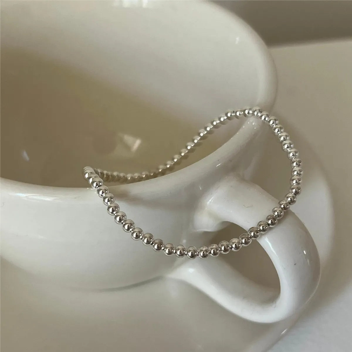 modern bracelets for women-Sterling Silver Plating Solid Color Bracelets