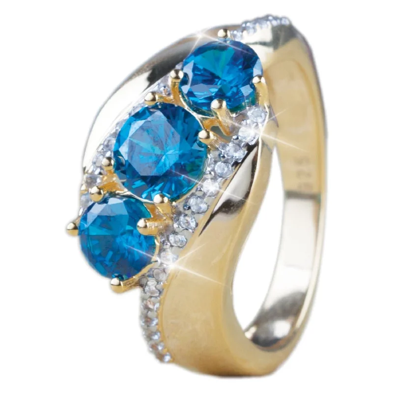 infinity rings for women-Mediterranean Sea Blue Ring