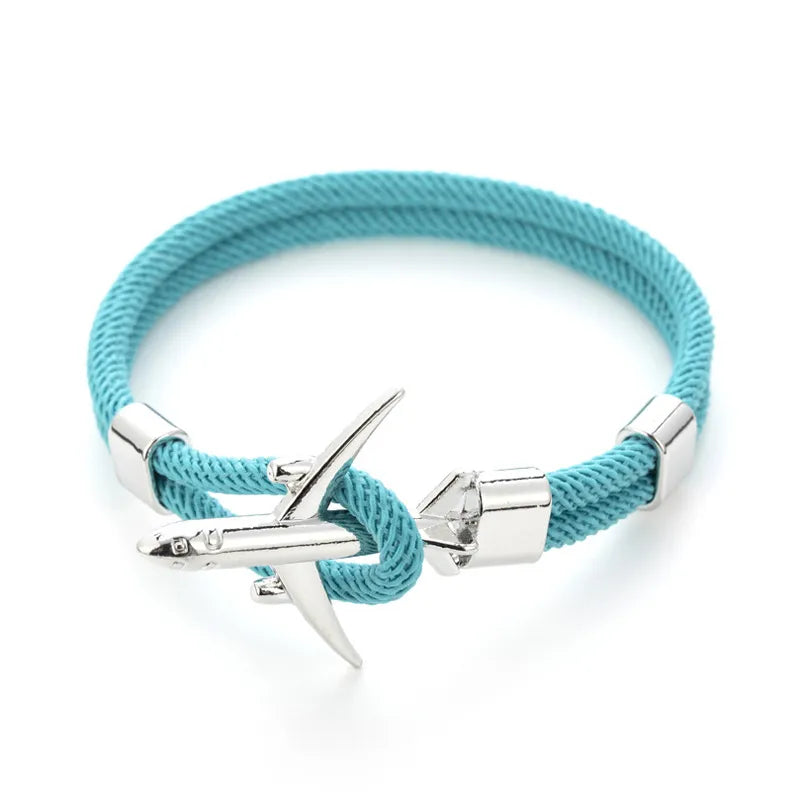 Sky Blue Rope Silver Buckle