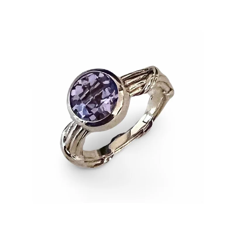 ruby rings for women-Fantasies Lavender Amethyst Bezel Set Solitaire Ring in 18K yellow gold