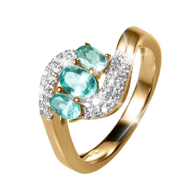 vintage gold rings for women-Graceful Apatite Ladies Ring