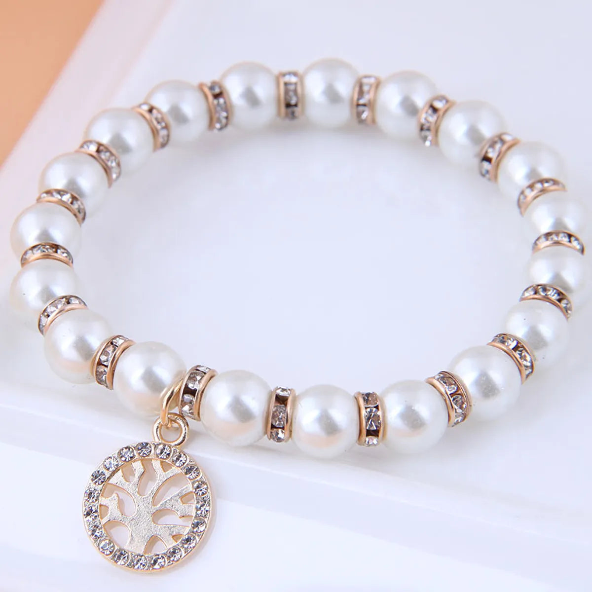 festival bangles for women-Korean Fashion Pendant Pearl Tree Of Life Bracelet