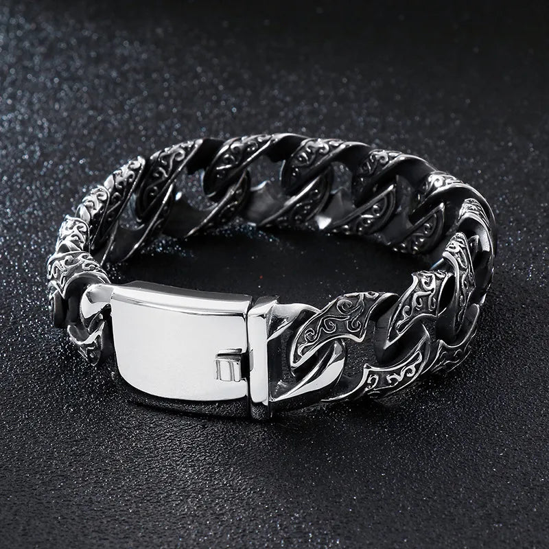 chic bracelets for women-Punk Solid Color Titanium Steel Men'S Bracelets