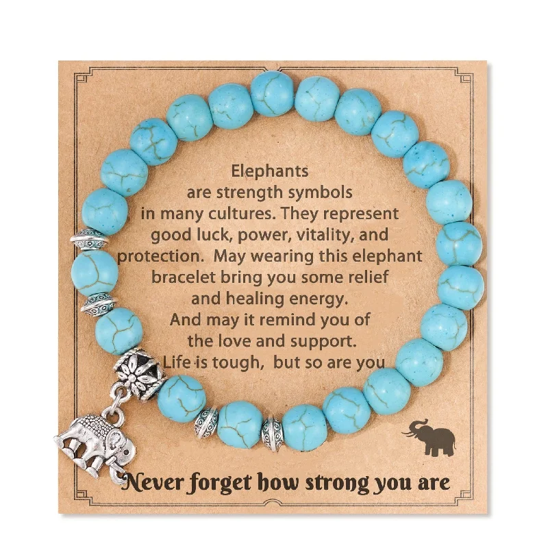 Turquoise Elephant Pendant Never Card