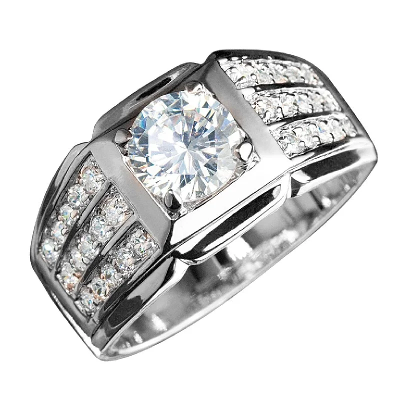 stacked engagement rings for women-Techmaster Rhodium Ring