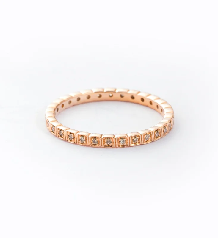 engagement ring sets for women-Champagne Diamond Wheat Eternity Band