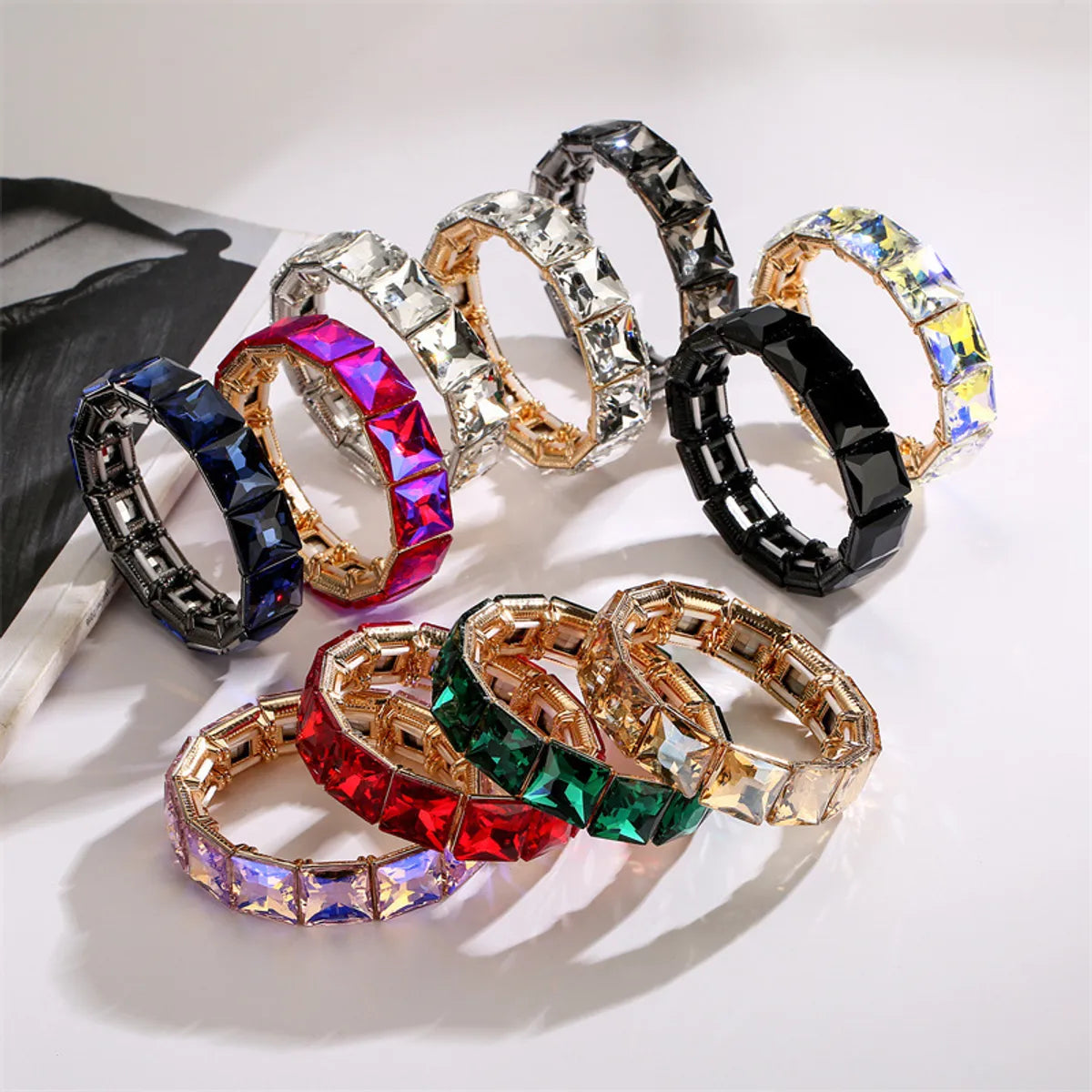 sterling silver bracelets for women-Simple Style Classic Style Solid Color Zircon Alloy Wholesale Bracelets