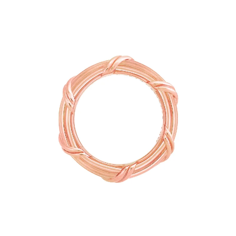 moon ring for women-Heritage Band Ring in 18K rose gold 4 mm sizes 11 - 14