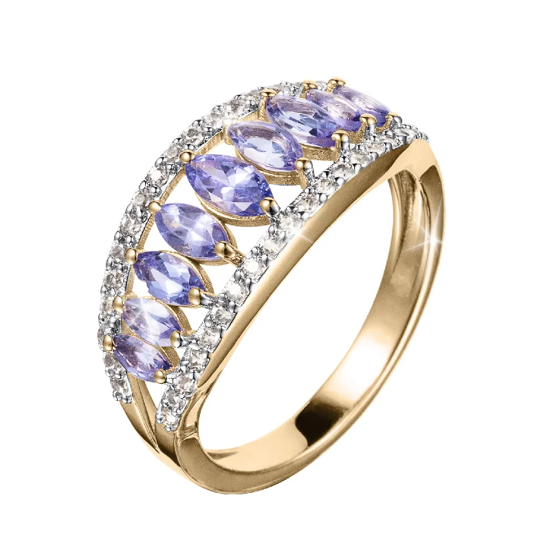 engraved rings for women-Twilight Tanzanite Ring