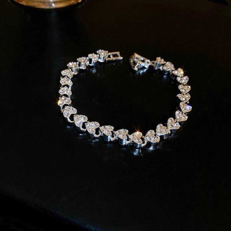 68# Bracelet-Silver-Red Heart