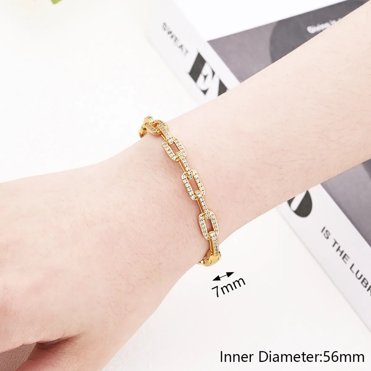 Micro Inlaid Zircon Chain Bracelet (Gold)