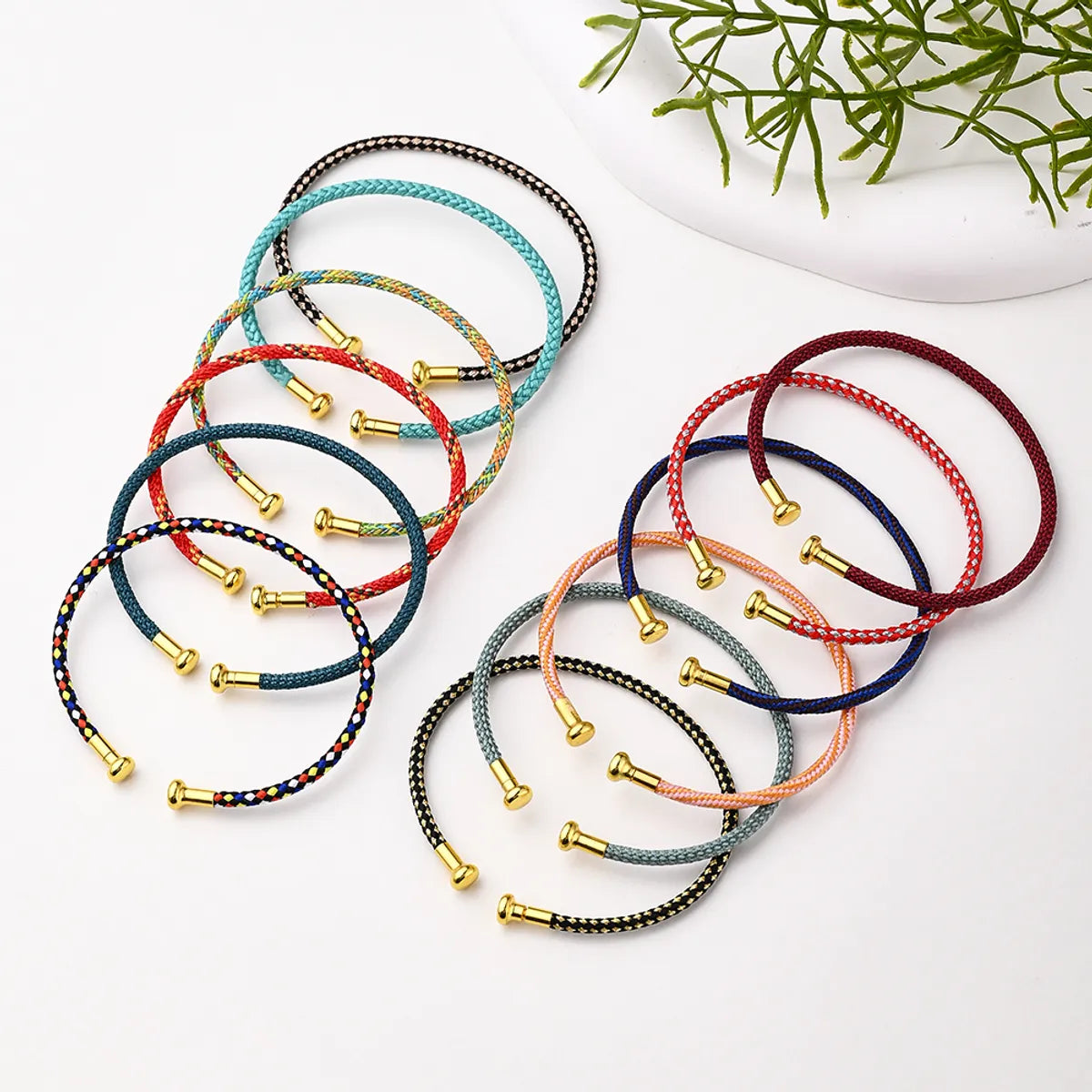 birthday bracelets for women-Nylon Copper 18K Gold Plated Handmade Plating Multicolor Simple Solid Color Adjustable Bracelet