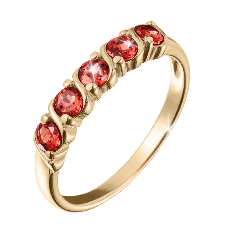 open rings for women-Eternal Glow Garnet Ring