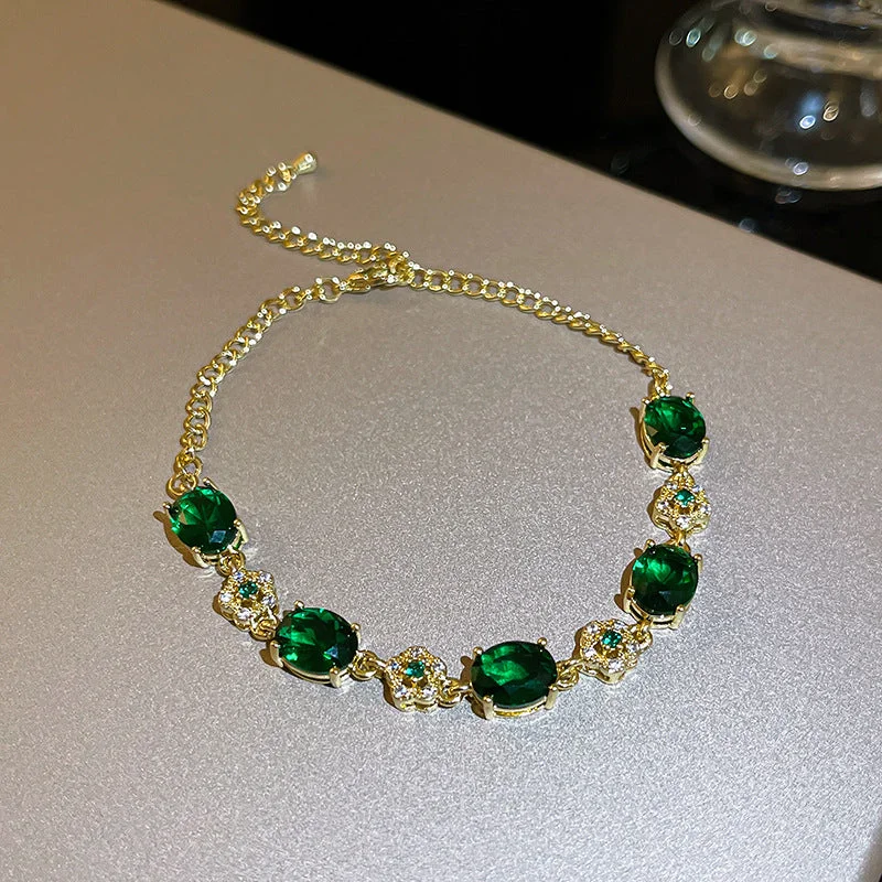 2. Gold Plated Emerald Zircon Bracelet.