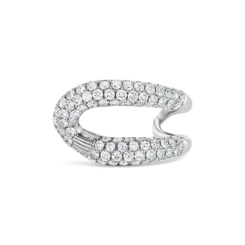 simple rings for women-Intertwin Ring White Diamond