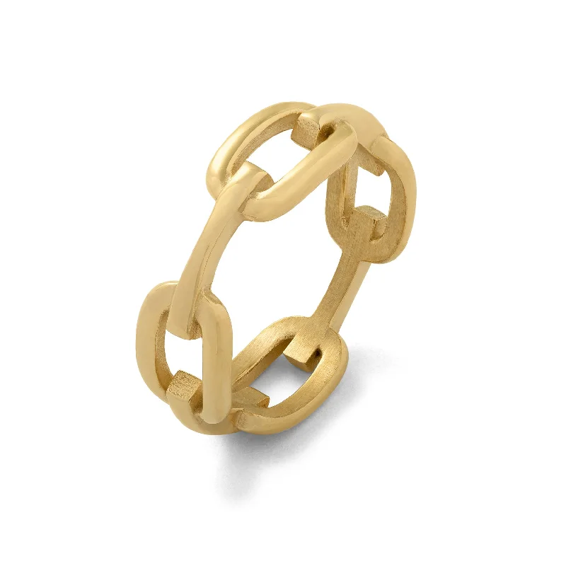 floral rings for women-Chained Ring (Gold)