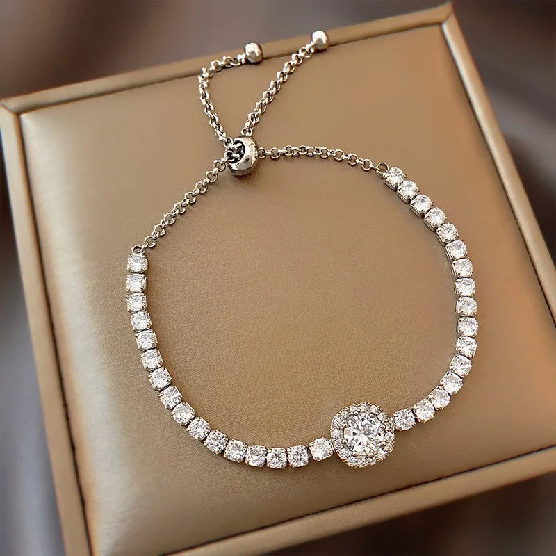 12. Silver Full Diamond Bracelet