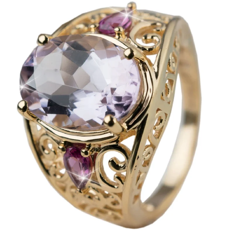 gemstone rings for women-Adore Pink Amethyst Ring