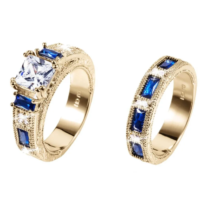 custom rings for women-Royal Bridal Ring Set