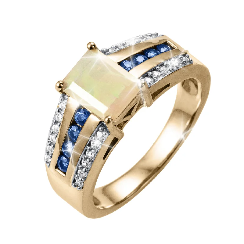 diamond eternity rings for women-Opal Light Ladies Ring