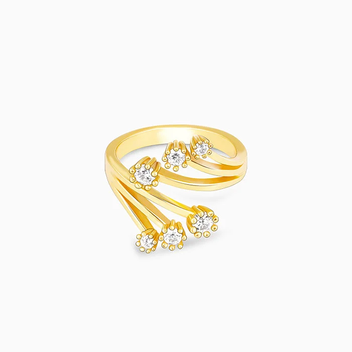 moon ring for women-Golden Bouquet of Hug Ring