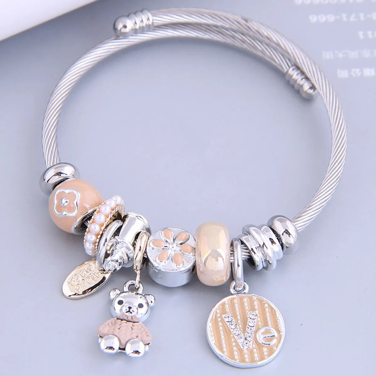 stacking bracelets for women-Nihaojewelry Wholesale Jewelry Fashion Cute Bear Multi-Element Pendant Bracelet