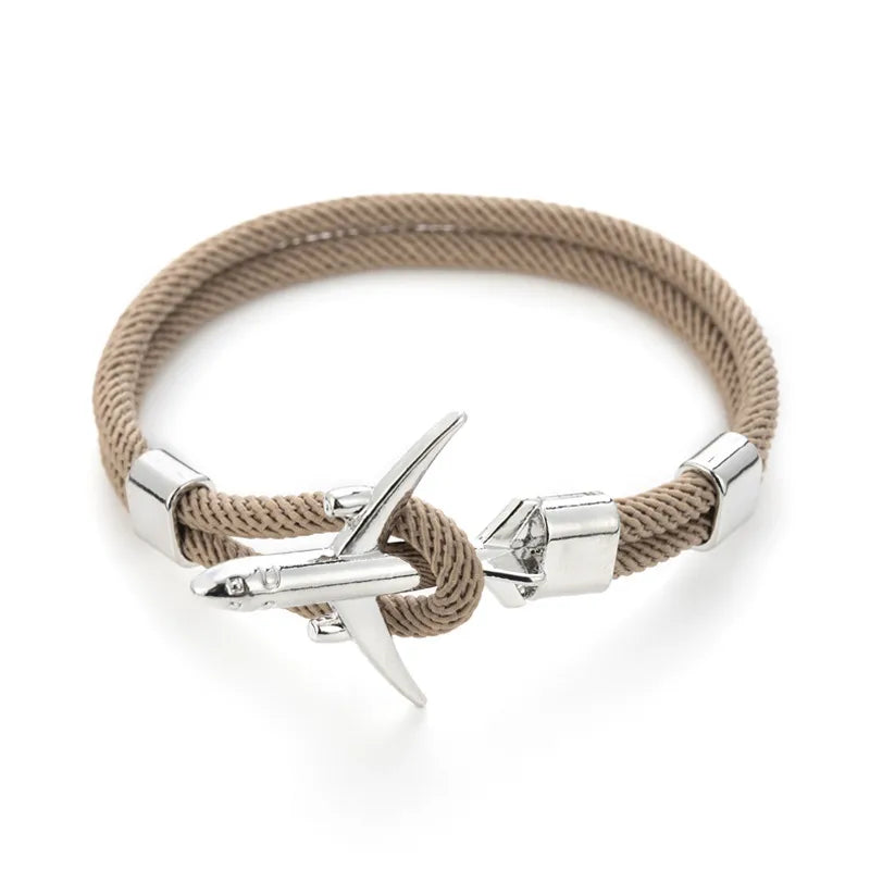 Khaki Rope Silver Buckle