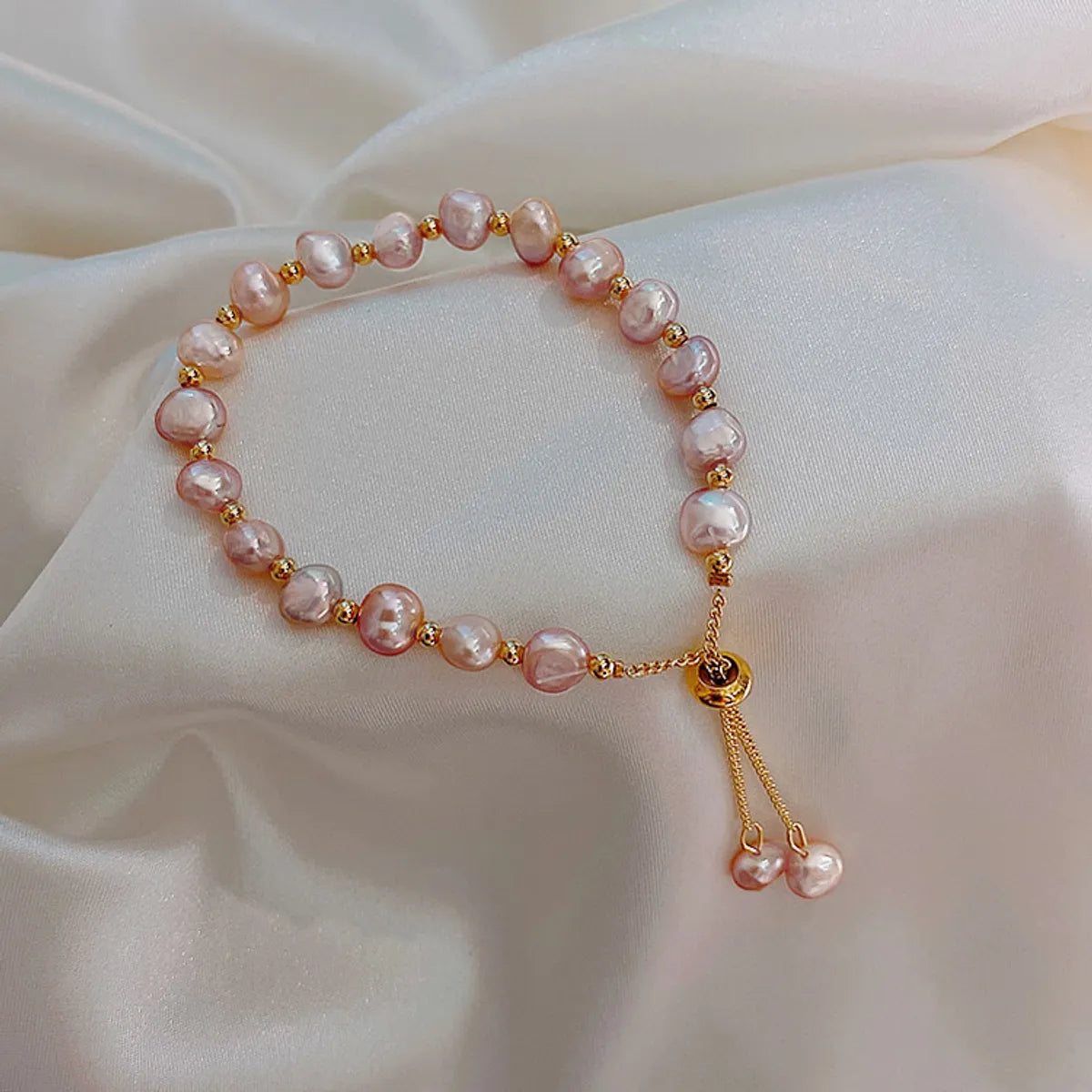 4# Bracelet-Pink Freshwater Pearl.