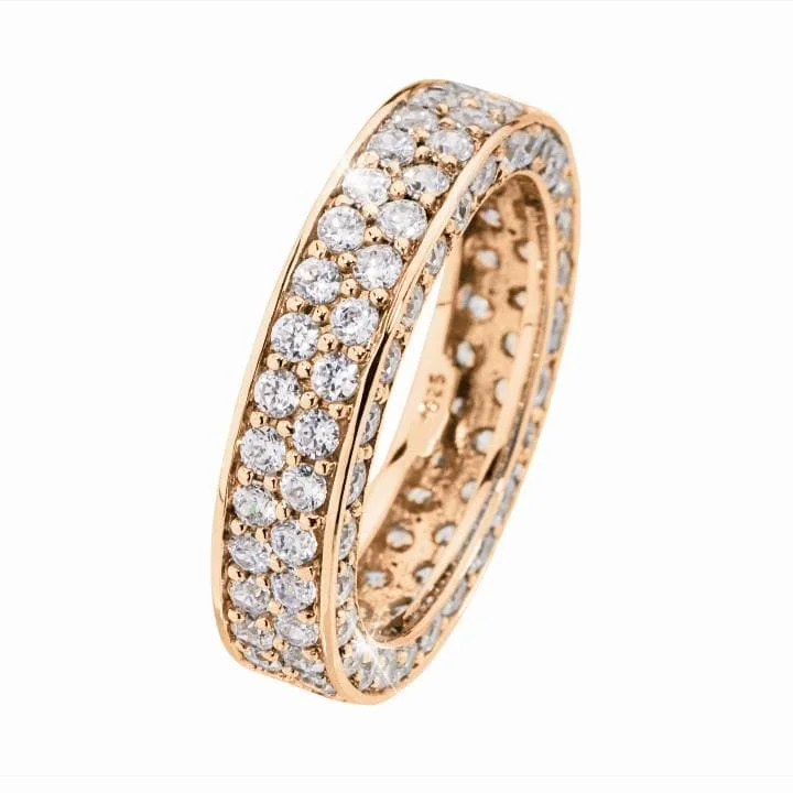 silver engagement rings for women-Rose Gold Florence Eternity Ring