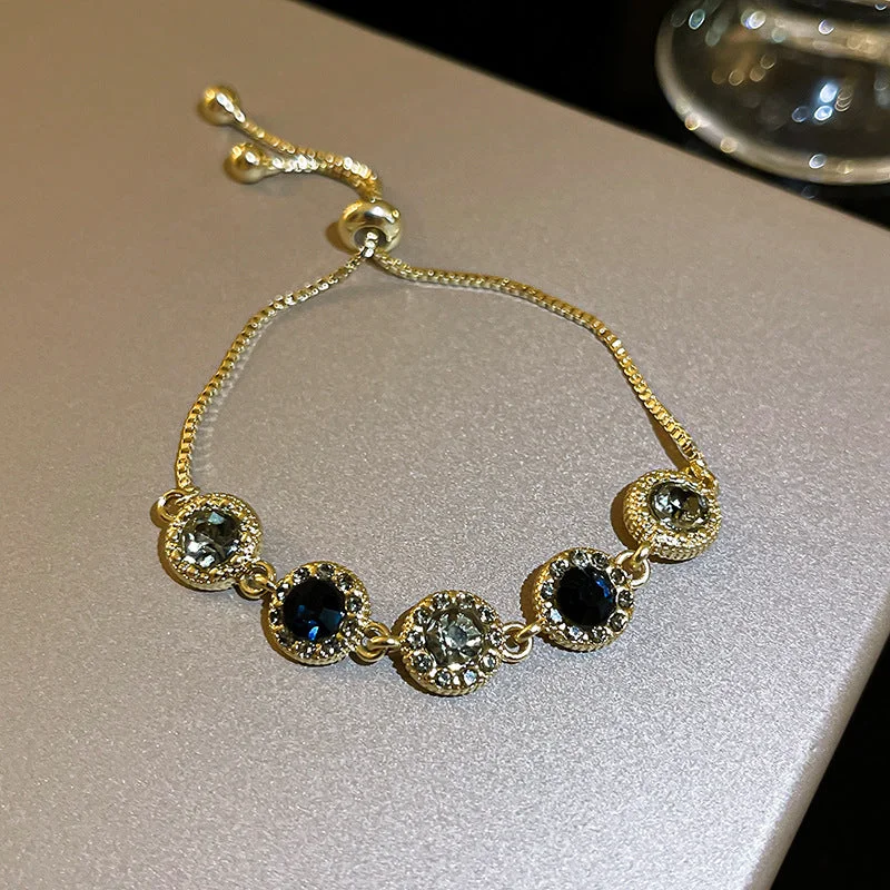 3. Real Gold Plated Gray Diamond Bracelet