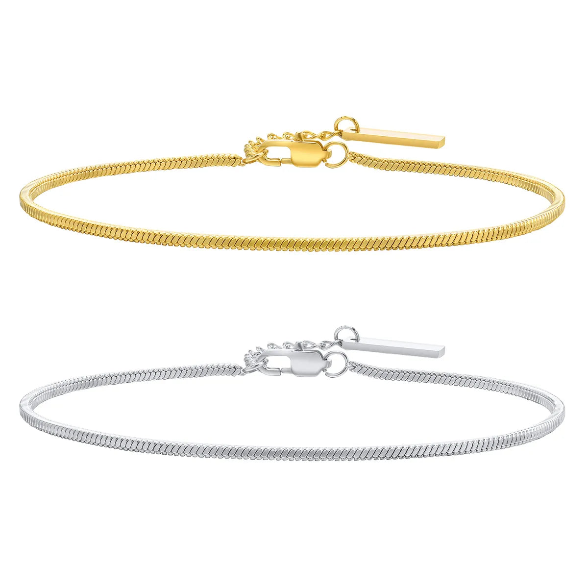 gold bangles for women-Simple Style Solid Color Stainless Steel Plating 18k Gold Plated Bracelets