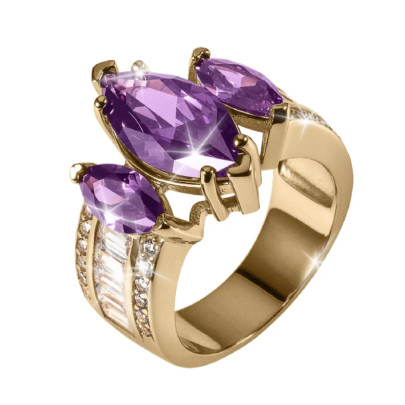 cocktail gemstone rings for women-Royal Trilogy Ladies Ring