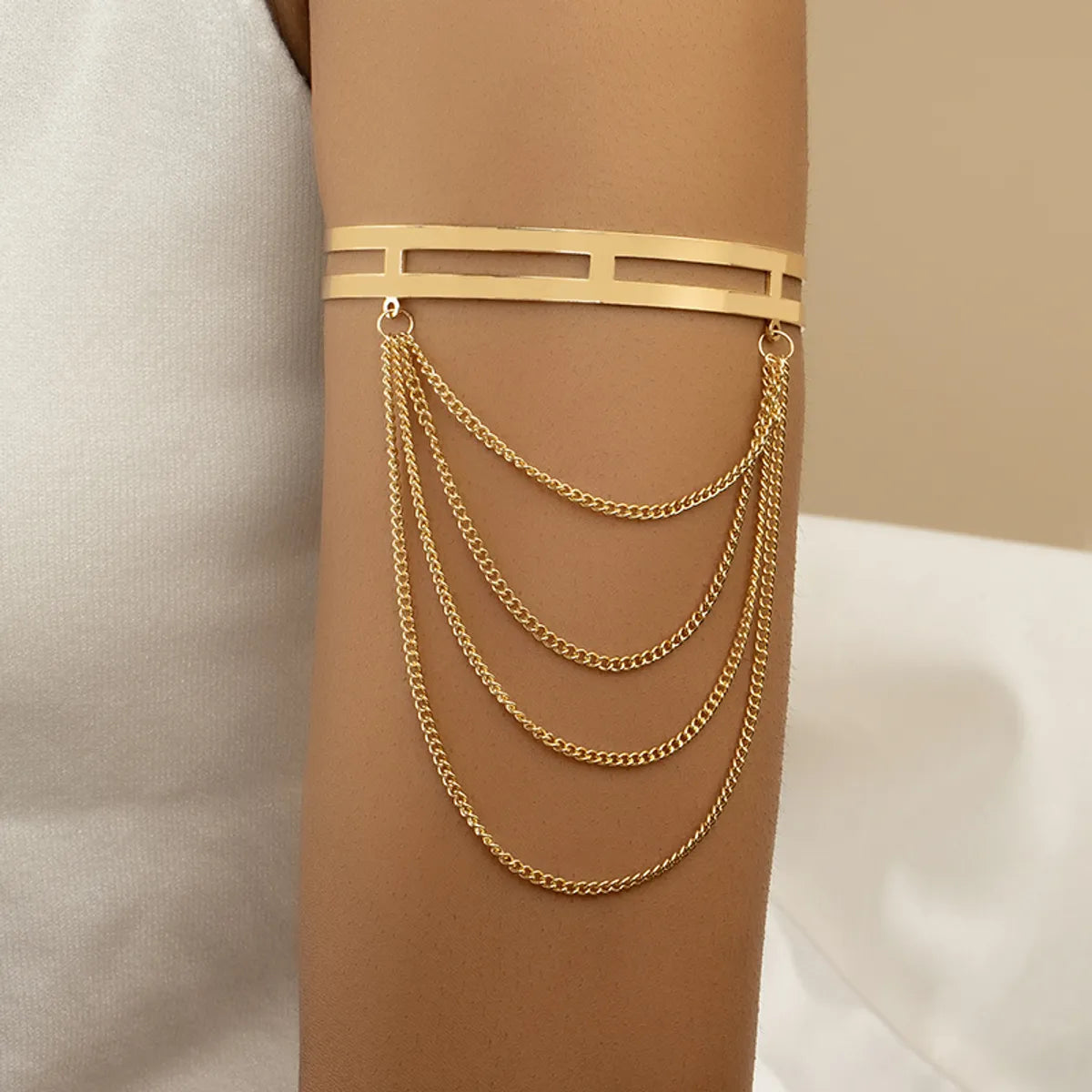 beaded bracelets for women-1 Piece Simple Style Geometric Alloy Plating Chain Women'S Arm Bracelet