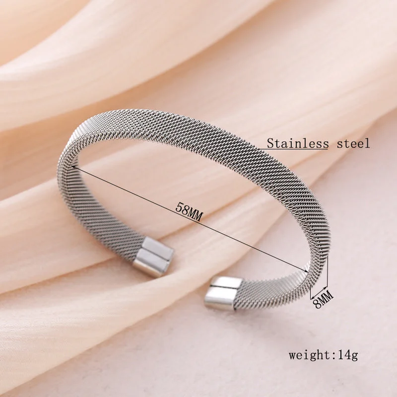 8mm Mesh Belt C- Shaped-Steel Color