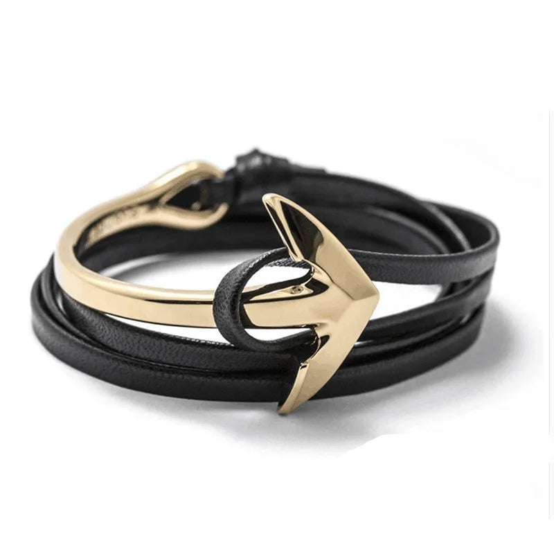 matching bangles for women-Hip-Hop Geometric Arrow Pu Leather Alloy Men'S Bangle