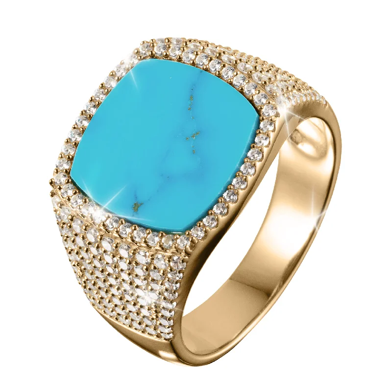 gemstone engagement rings for women-Valor Turquoise Men’s Ring