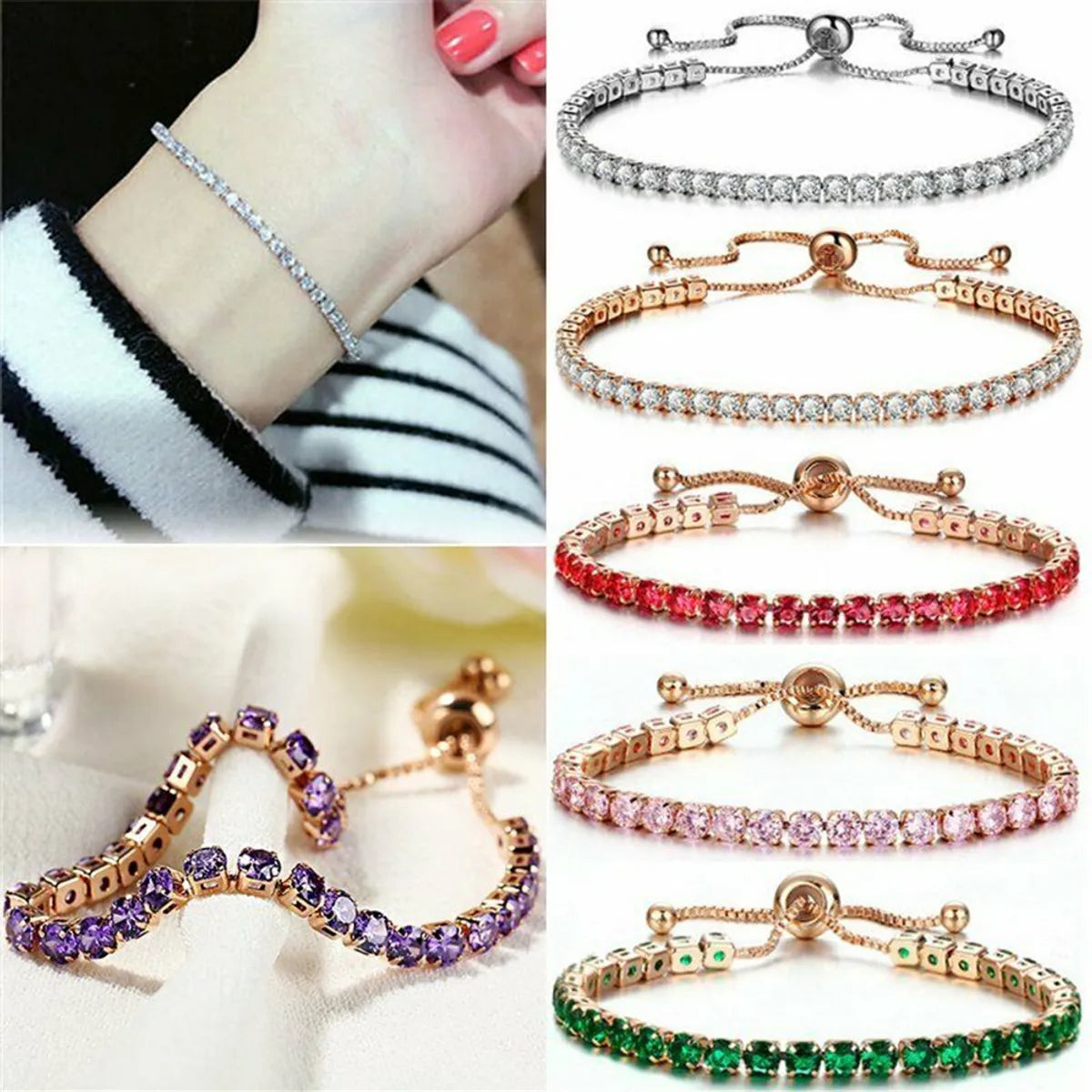 ethnic bracelets for women-Fashion Geometric Alloy Plating Zircon Women'S Bracelets