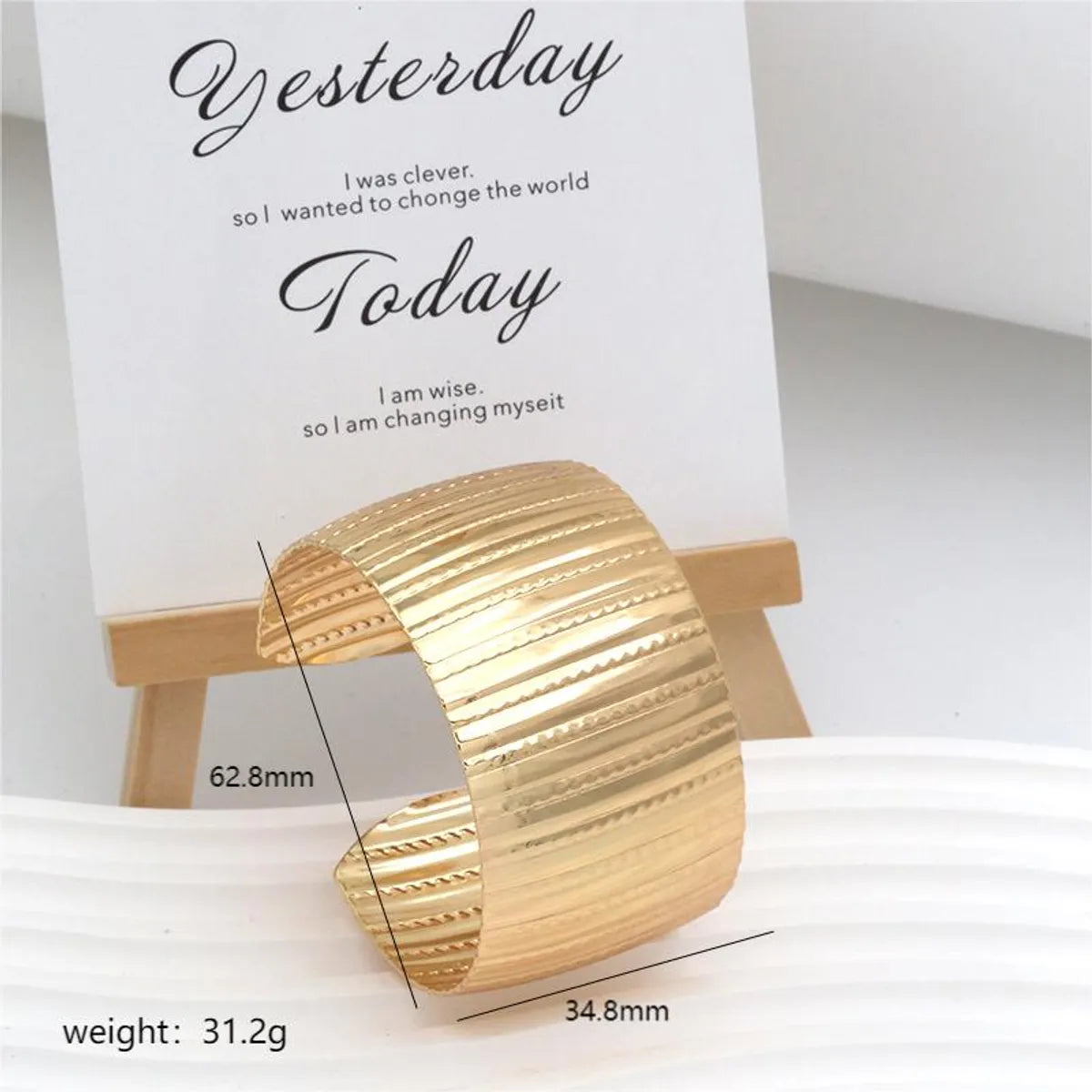 couple bracelets for women-Elegant Glam Luxurious Stripe 14K Gold Plated Alloy Wholesale Bangle