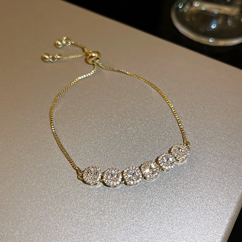 1. Real Gold Electroplated Zircon Bracelet