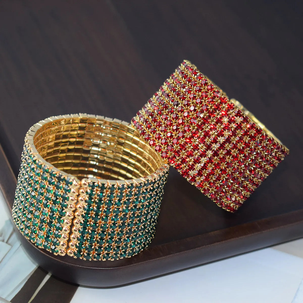 stackable bracelets for women-Fashion Geometric Alloy Rhinestone Rhinestones Women's Bangle