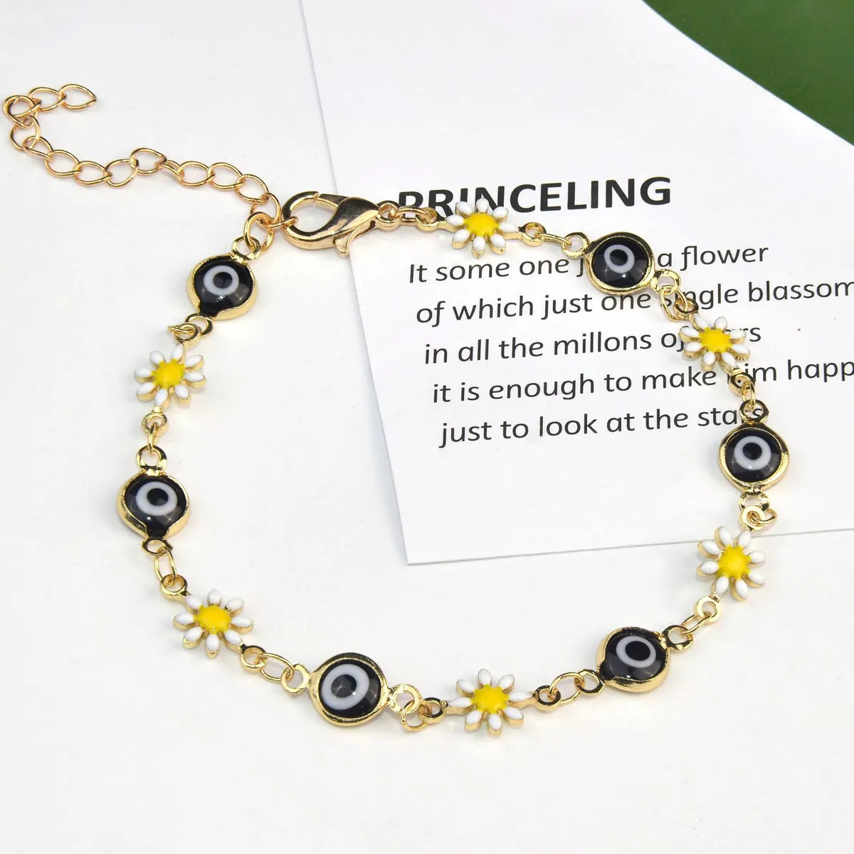 Black Devil's Eye White Bracelet