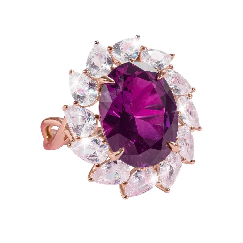 geometric rings for women-Orchid Queen Ladies Ring