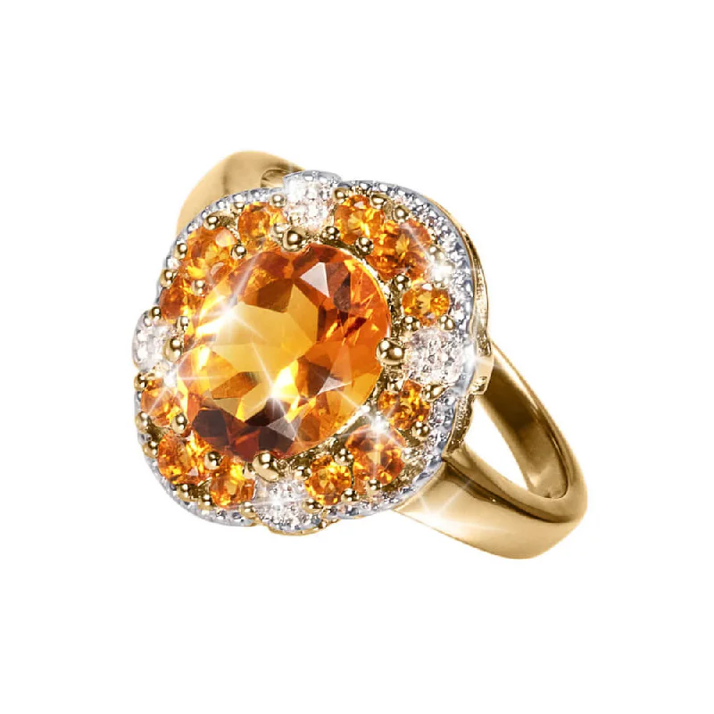 heart rings for women-Sunset Madeira Citrine Ladies Ring