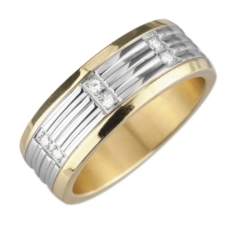 gold and silver rings for women-Men's Carlton Diamond Ring