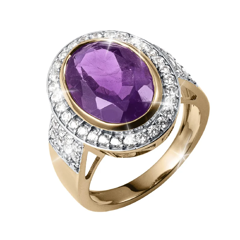 princess cut rings for women-Regal Amethyst Ladies Ring