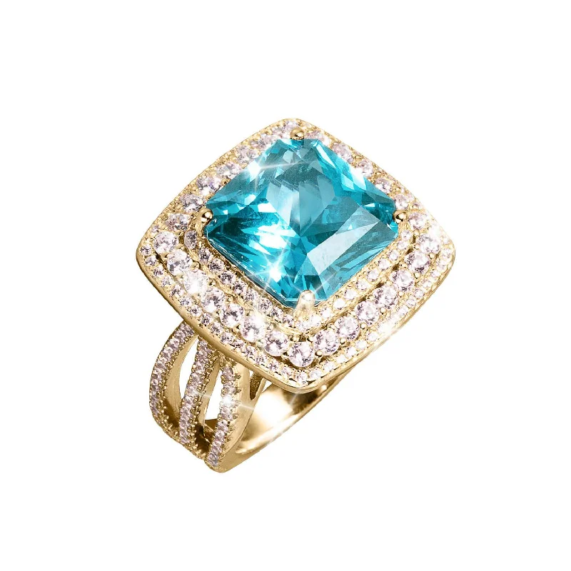 art deco rings for women-Ocean Flash Ladies Ring