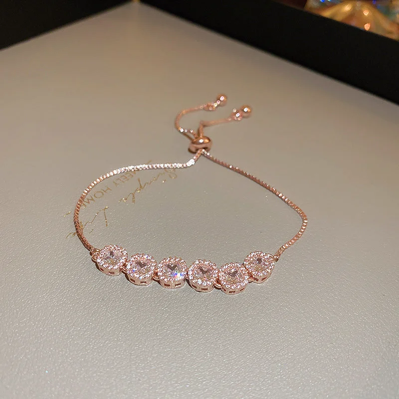 46# Bracelet-Rose Gold-Square (Real Gold Plating)