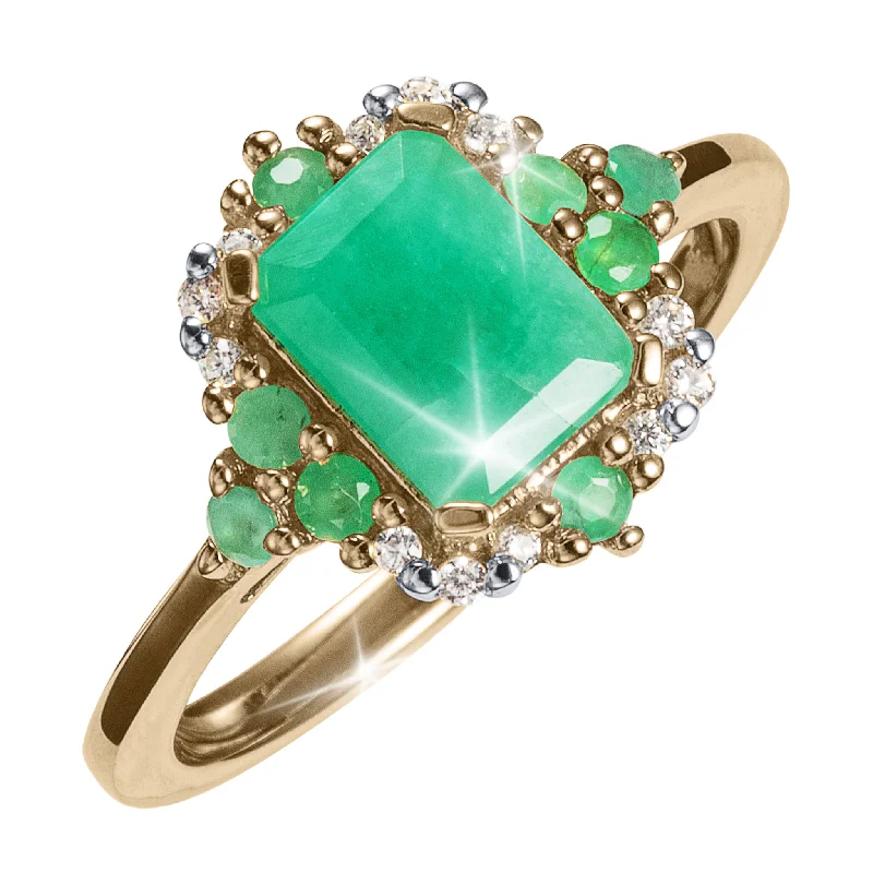 platinum rings for women-Emerald Oasis Ladies Ring